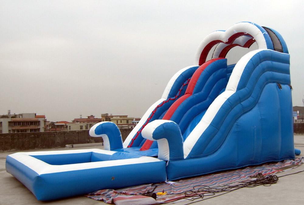 double-lane inflatable-slide-with-climbing